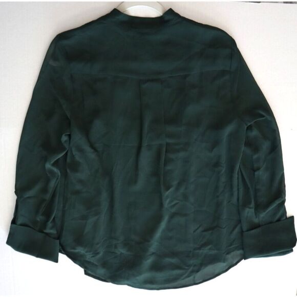 Banana Republic 762767-01-1 Women's Sz M New Hunter Green L/S Tuxedo Shirt - Picture 12 of 12